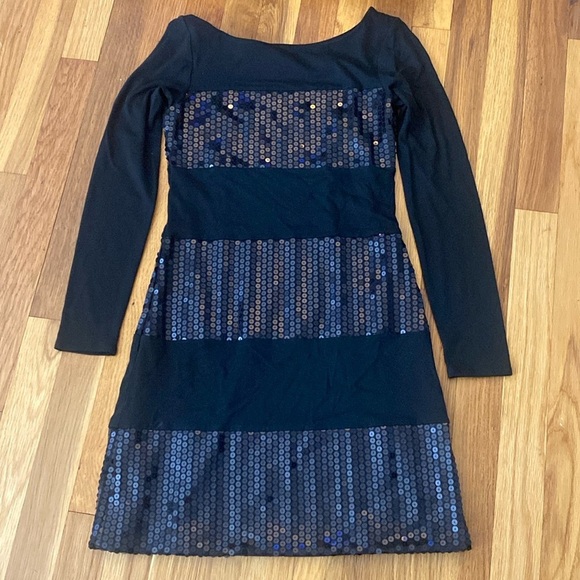 Bailey 44 Women’s Black Long Sleeve Sequin Dress Size XS